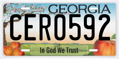 GA license plate CER0592