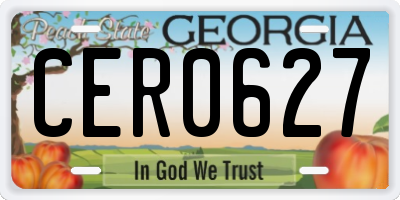 GA license plate CER0627