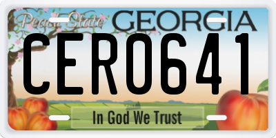 GA license plate CER0641