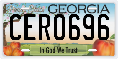 GA license plate CER0696