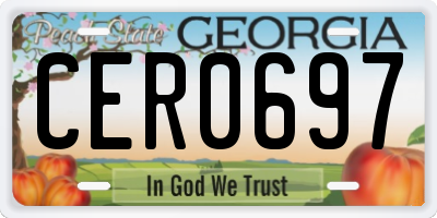GA license plate CER0697
