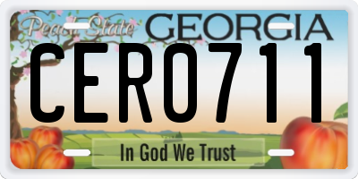 GA license plate CER0711