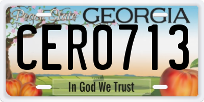 GA license plate CER0713