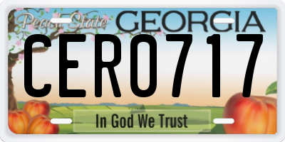 GA license plate CER0717