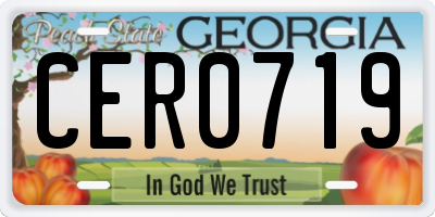 GA license plate CER0719
