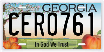 GA license plate CER0761