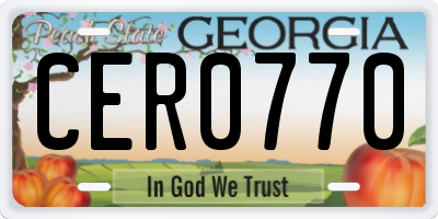GA license plate CER0770