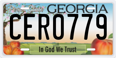 GA license plate CER0779
