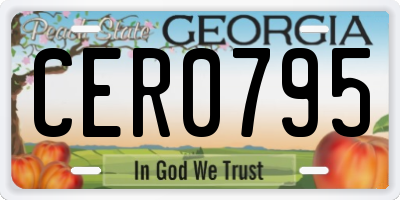 GA license plate CER0795