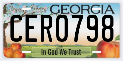 GA license plate CER0798