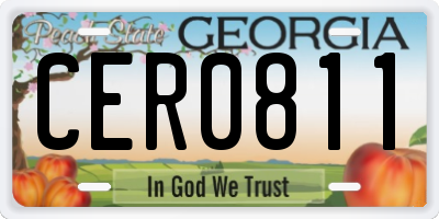 GA license plate CER0811