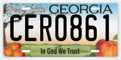 GA license plate CER0861