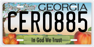 GA license plate CER0885