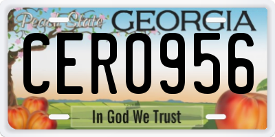GA license plate CER0956