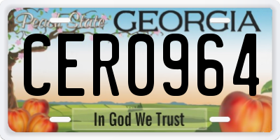 GA license plate CER0964