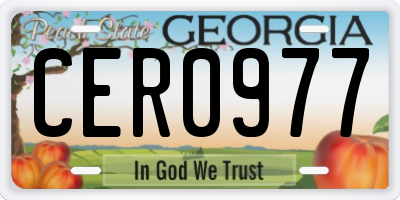 GA license plate CER0977