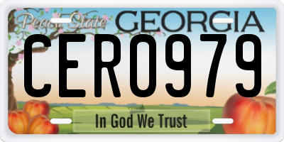 GA license plate CER0979