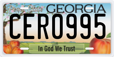 GA license plate CER0995