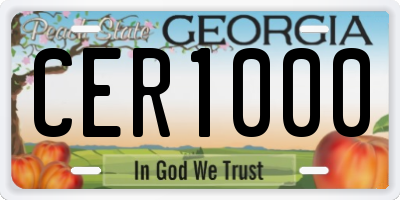 GA license plate CER1000
