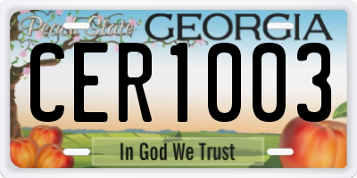 GA license plate CER1003