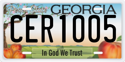 GA license plate CER1005