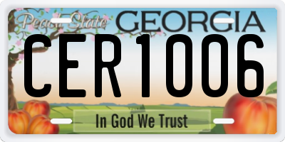 GA license plate CER1006