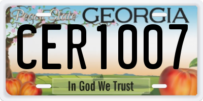 GA license plate CER1007
