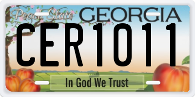 GA license plate CER1011