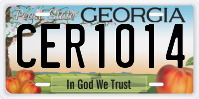 GA license plate CER1014