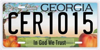 GA license plate CER1015