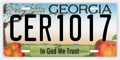 GA license plate CER1017