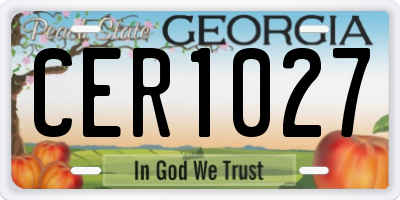 GA license plate CER1027