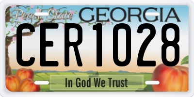 GA license plate CER1028