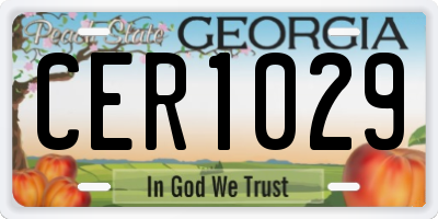 GA license plate CER1029