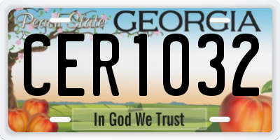 GA license plate CER1032
