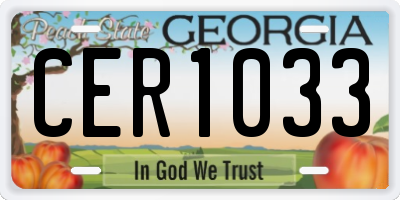 GA license plate CER1033