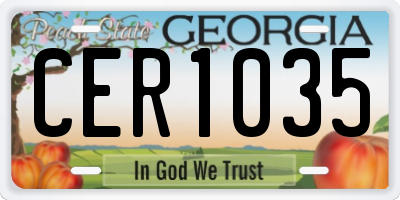 GA license plate CER1035