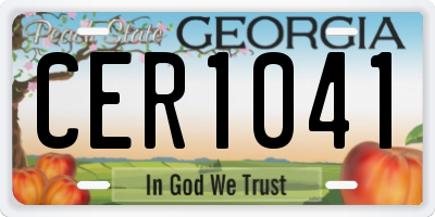 GA license plate CER1041