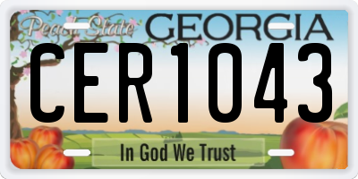 GA license plate CER1043