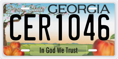 GA license plate CER1046