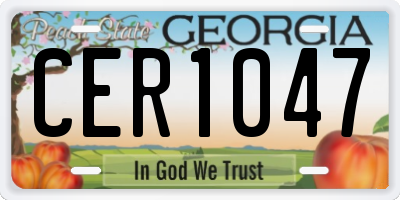 GA license plate CER1047