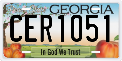 GA license plate CER1051