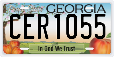 GA license plate CER1055