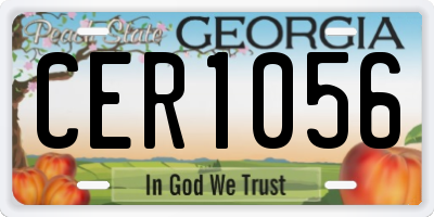 GA license plate CER1056