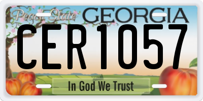 GA license plate CER1057
