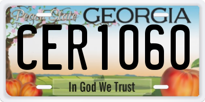 GA license plate CER1060