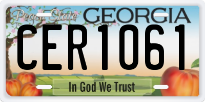 GA license plate CER1061