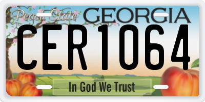 GA license plate CER1064