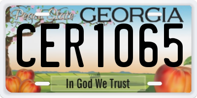GA license plate CER1065