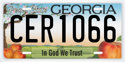 GA license plate CER1066